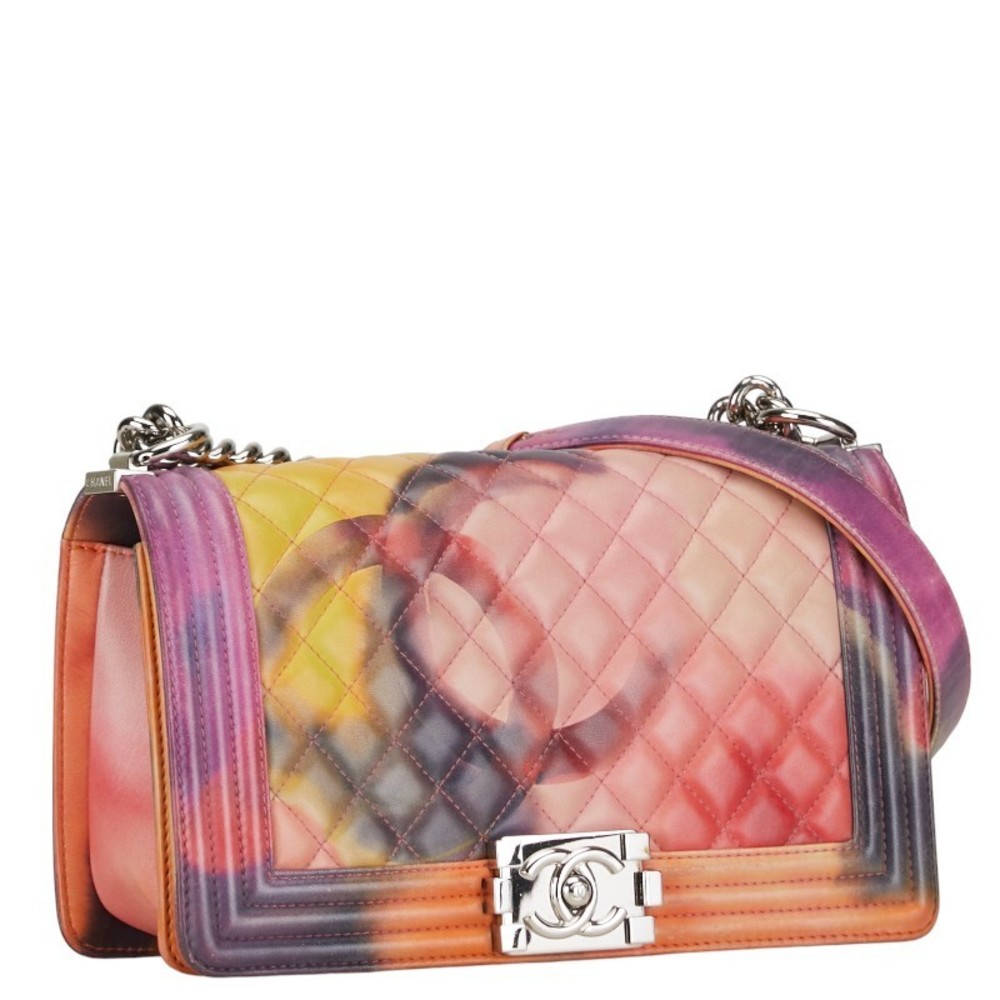 Chanel Chain CocoMark Boy Leather Graffiti Multicolor Bag